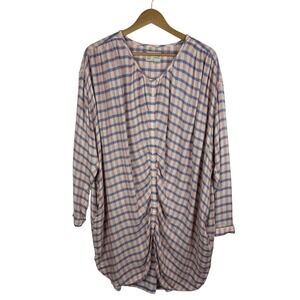 Saturday Sunday Anthropologie Womens Plaid‎ Tunic Top Sz Small Oversized Casual